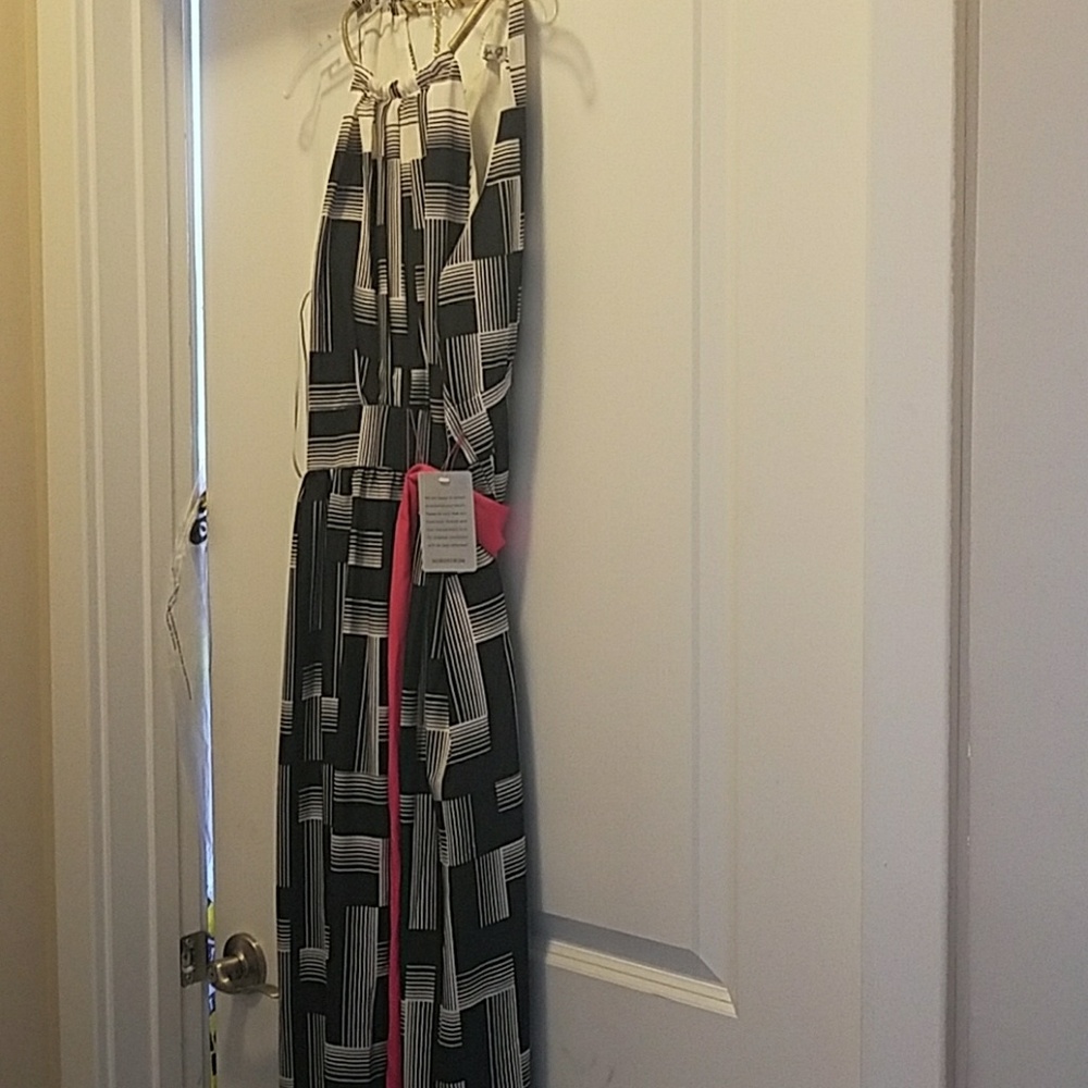 Eliza J. long black and white dress